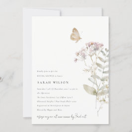 Invitación Lilac Boho Wildflower Fern Ducha nupcial nupcial