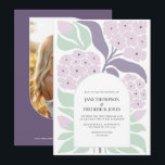 Invitación Lilac Breeze Floral Modern Spring Wedding<br><div class="desc">Celebrate your love with this elegant modern floral wedding invitation by Party Peeps. Featuring a bold contemporary flower illustration in fresh spring colors with a graceful arched frame, this design perfectly blends timeless romance with modern style. Ideal for spring and summer weddings, this invitation can be personalized with your names,...</div>
