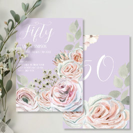 Invitación Lilac Delicate acuarela flor palepink Cumpleaños