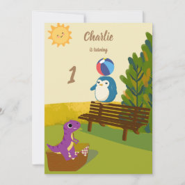 Invitación Lilac Dino en el cumpleaños de Park