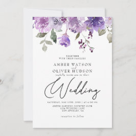 Invitación Lilac Dusty Purple Mauve Floral Garden Wedding