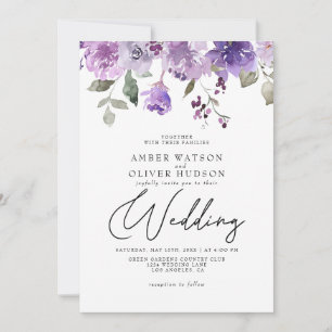 Invitación Lilac Dusty Purple Mauve Floral Garden Wedding