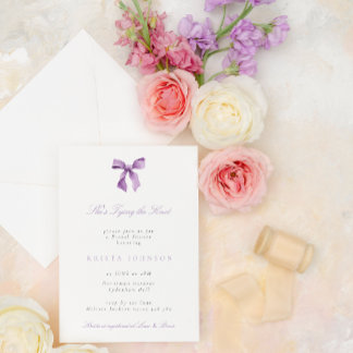 Invitación Lilac está atando la ducha de novias Knot Bow
