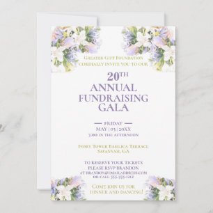 Invitación Lilac Flor silvestre Gala anual de recaudación de 