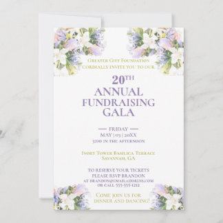 Invitación Lilac Flor silvestre Gala anual de recaudación de 