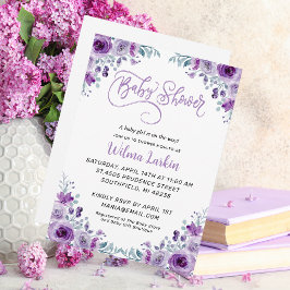 Invitación Lilac Floral Baby Shower