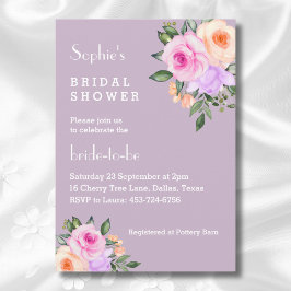 Invitación Lilac Floral Brillante Rosa Rosa Rosa Brillante Du