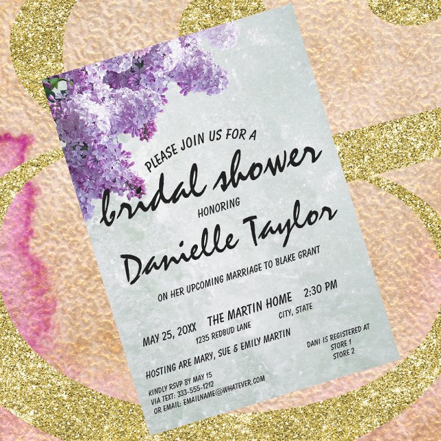 Invitación Lilac floral de moda Bloom Bridal Shower (Subido por el creador)