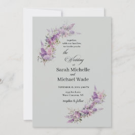 Invitación Lilac Floral Wedding Invitation
