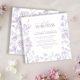 Invitación Lilac Lavender Victorian Bebé Floral En Bloom