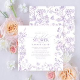 Invitación Lilac Lavender Victorian Floral Bridal Shower