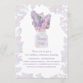 Invitación Lilac Mason Jar | Fiesta de cumpleaños de Floral d
