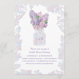 Invitación Lilac Mason Jar | Watercolor Floral Bridal Shower