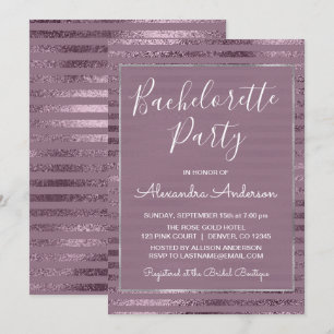 Invitación Lilac Metálico Relieve metalizado Moderno Bachelor
