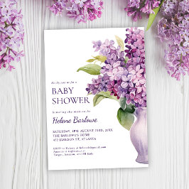 Invitación Lilac Modern Elegant Floral Baby Shower