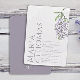 Invitación Lilac Modern Elegant Watercolor Floral