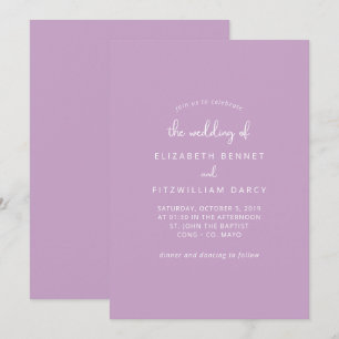 Invitación Lilac moderno Boda de