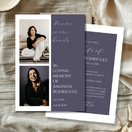 Invitación Lilac moderno en memoria amorosa foto funeral