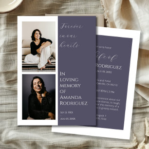 Invitación Lilac moderno en memoria amorosa foto funeral