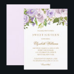 Invitación Lilac Morado Acuarela Floral Dulce Dieciséis<br><div class="desc">Más Elegantes invitaciones florales en la Pequeña Tienda Bayleigh!</div>