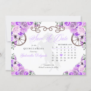 Invitación Lilac Occidental Charro Quinceañera Salva La Fecha