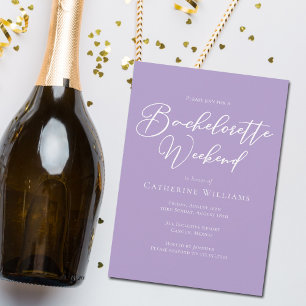 Invitación Lilac Purple Bachelorette Party Weekend