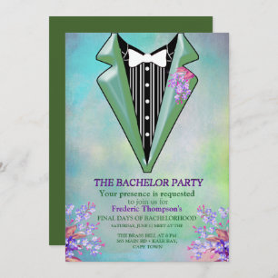 Invitación Lilac Purple Forget-me-not Bachelor Party