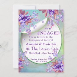 Invitación Lilac Purple Forget-me-nots Engagement