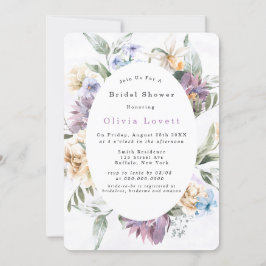 Invitación Lilac Purple Peony Wildflowe Bridal