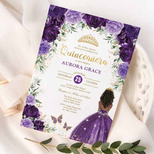 Invitación Lilac púrpura Quinceañera Princesa Mis Quince 15 (Subido por el creador)
