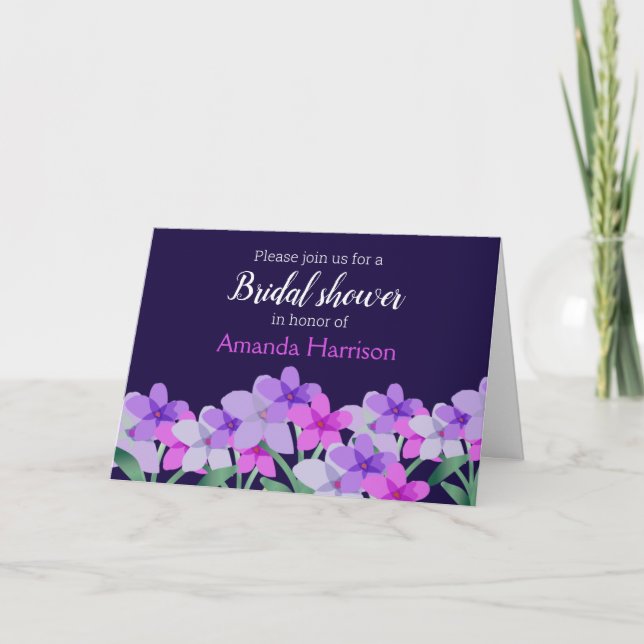 Invitación Lilac rosa Floral Bridal Shower (Anverso)