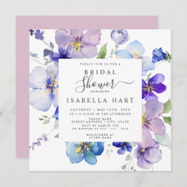 Invitación Lilac Rubor Mauve Pansy Viola Floral Bridal Shower