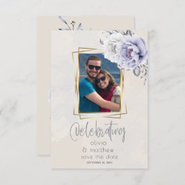 Invitación Lilac rústico y Boda floral peonista de alabastro