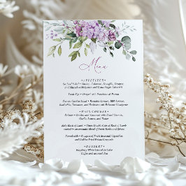 Invitación Lilac Sage Green Menu Card Boda