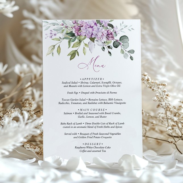 Invitación Lilac Sage Green Menu Card Boda (Subido por el creador)