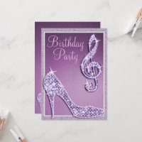 Lilac Stiletto & Treble Clef Cumpleaños