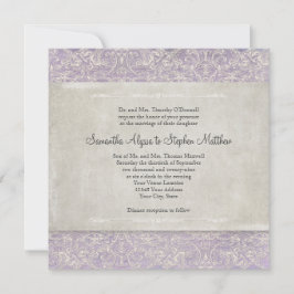 Invitación Lilac w Grey Vintage French Regency Lace Etched