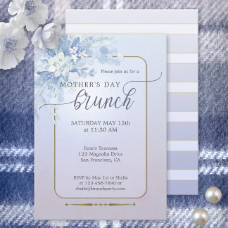 Invitación Lilac Watercolor Día de la Madre Floral Brunch