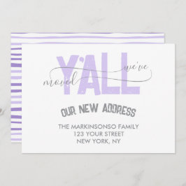 Invitación Lilac We Moved Y'all Moving Announcement