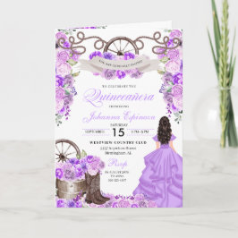 Invitación Lilac Western Charro Bi-Fold Quinceanera