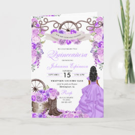 Invitación Lilac Western Charro Bi-Fold Quinceanera