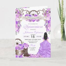 Invitación Lilac Western Charro Bi-Fold Quinceanera