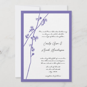 Invitación Lilac Wild Flower Branch Wedding Invites
