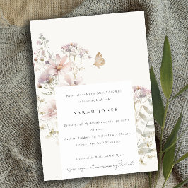 Invitación Lilac Wildflower Fern Ducha nupcial