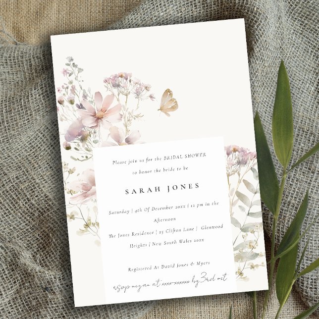 Invitación Lilac Wildflower Fern Ducha nupcial (Subido por el creador)