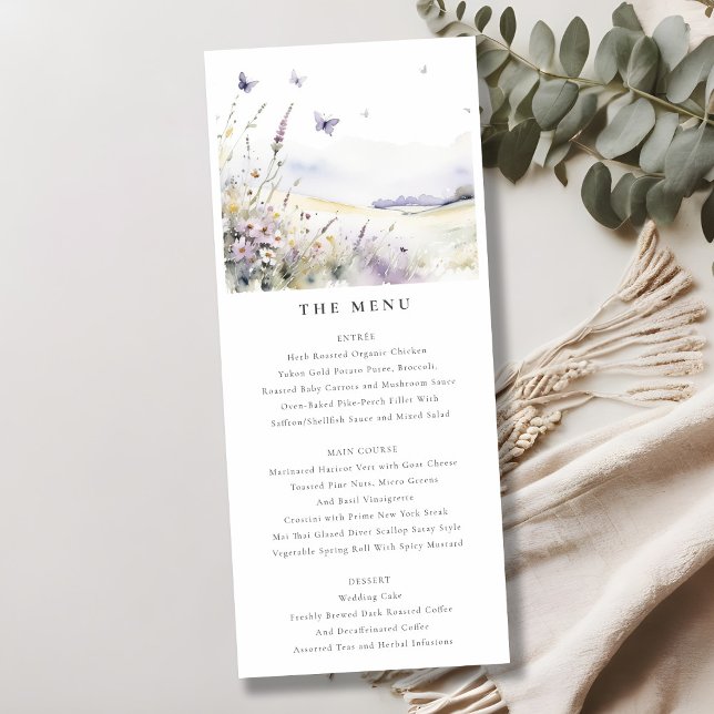 Invitación Lilac Wildflower Field mariposa Boda carta (Subido por el creador)