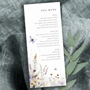 Invitación Lilac Wildflower mariposa carta de menú