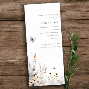 Invitación Lilac Wildflower Mariposa Jardín Ducha de novia