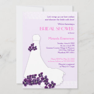 Invitación Lilac y violetas Vestido de novia Ducha de novia 5