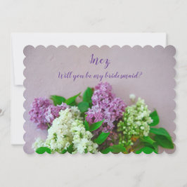 Invitación Lilacs sobre un fondo rosa pálido